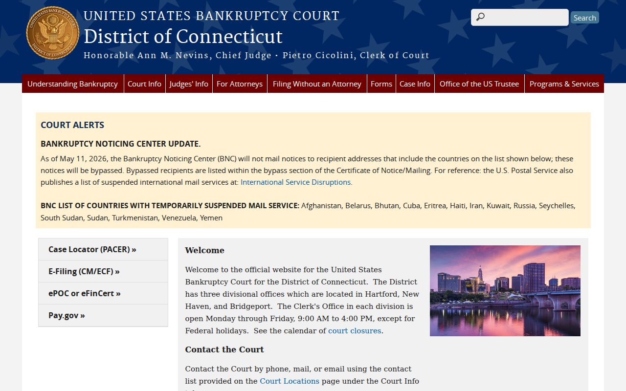 Greenwich County Superior Court Clerk bankruptcy court records distinction