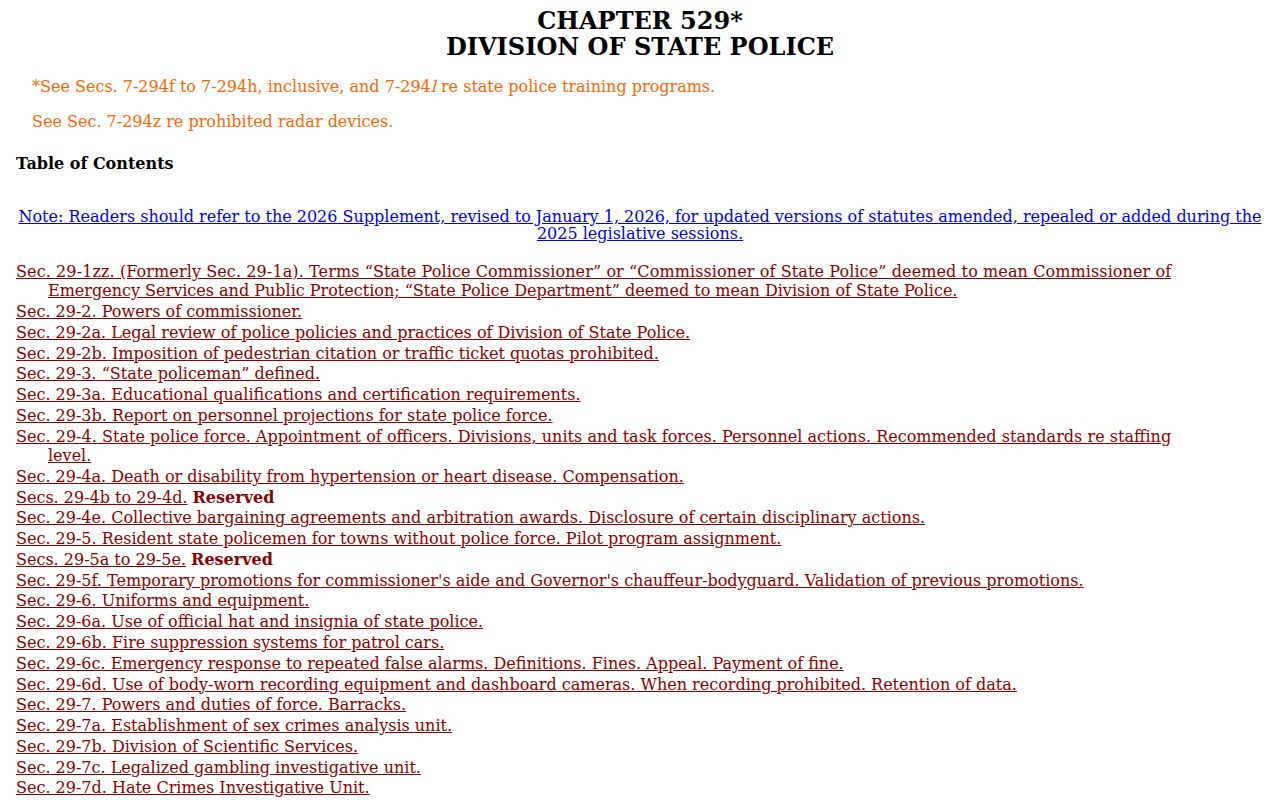 Greenwich County arrest records and court charges state police record fee statutes