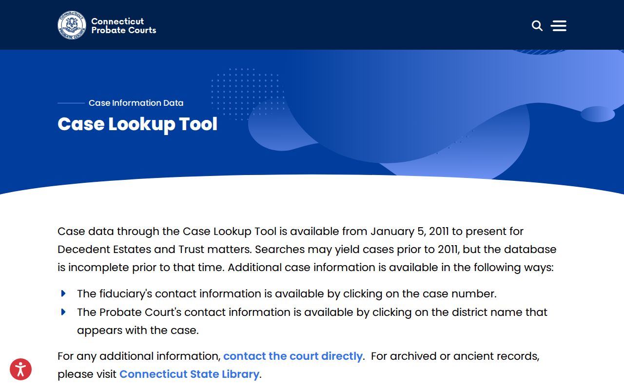 Greenwich County probate court records case lookup