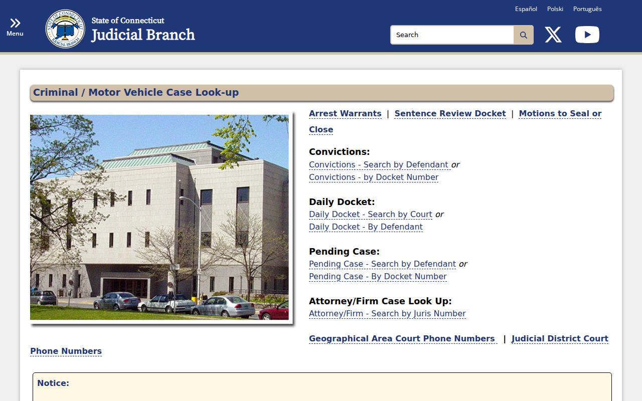 Greenwich County traffic court records through Connecticut criminal and motor vehicle lookup